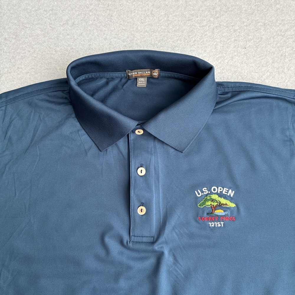 Peter Millar Summer Comfort Polo Shirt Mens 2XL XXL Torrey Pines 121st US Open